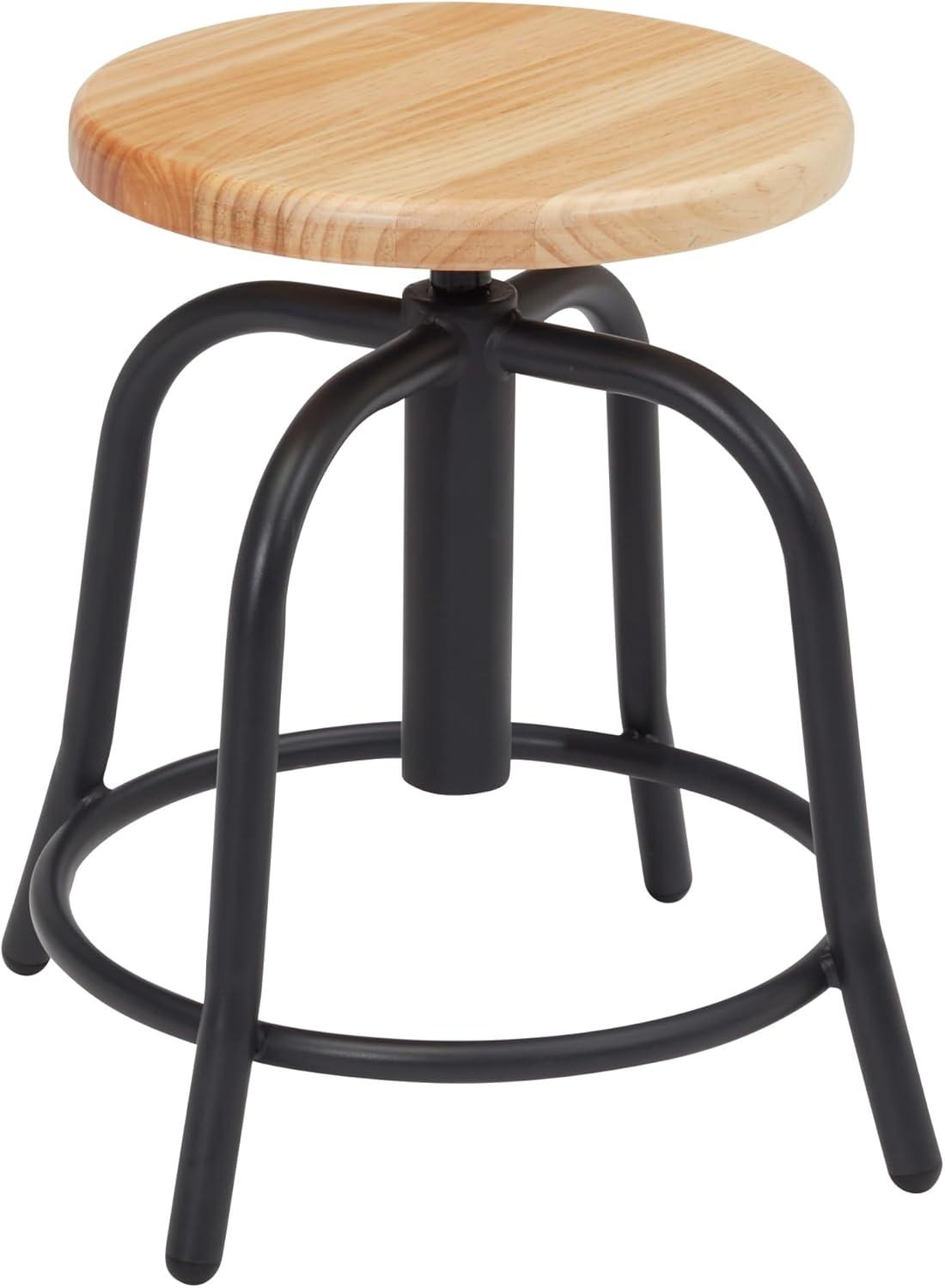 Adjustable Height Ergonomic Lab Stool with Footring Wheels