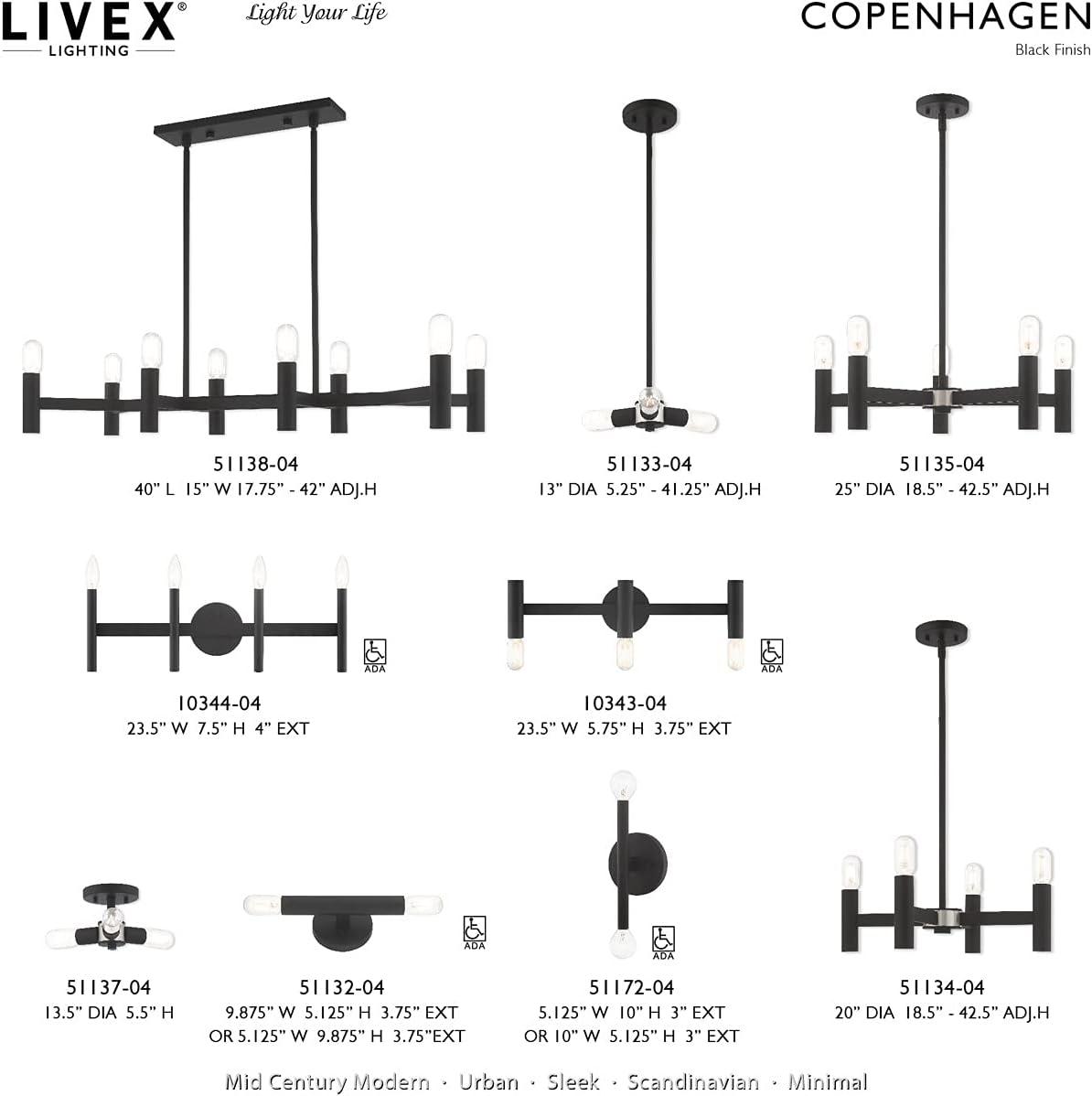 Livex Lighting Copenhagen 5 - Light Chandelier in  Black