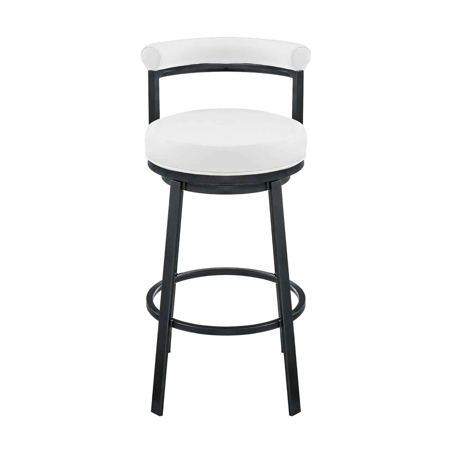 Armen Living Indoor Natya Swivel Counter or Bar Stool in Mocha Finish with Brown Faux Leather