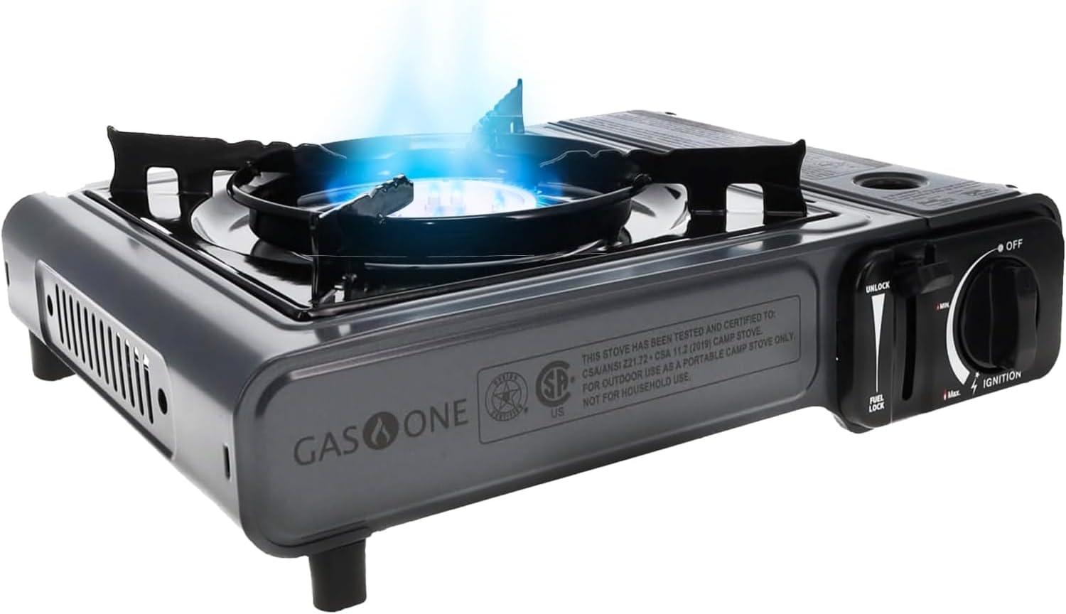 Portable Black Single Burner Butane Gas Stove with Automatic Ignition