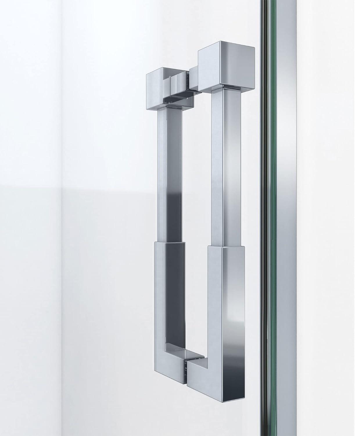 Matte Black Frameless Pivot Shower Door 72" Height