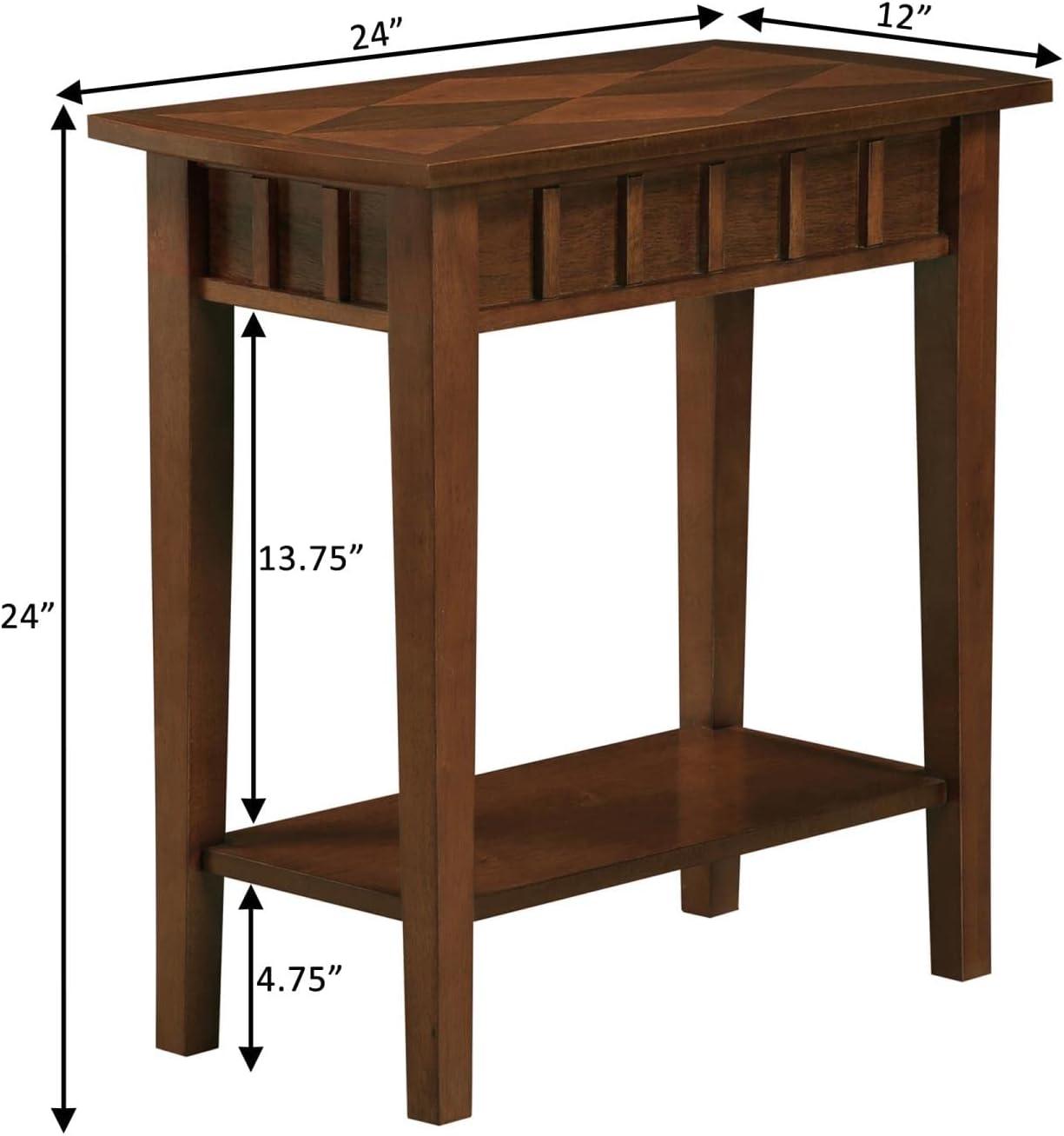 Dennis End Table with Shelf Espresso