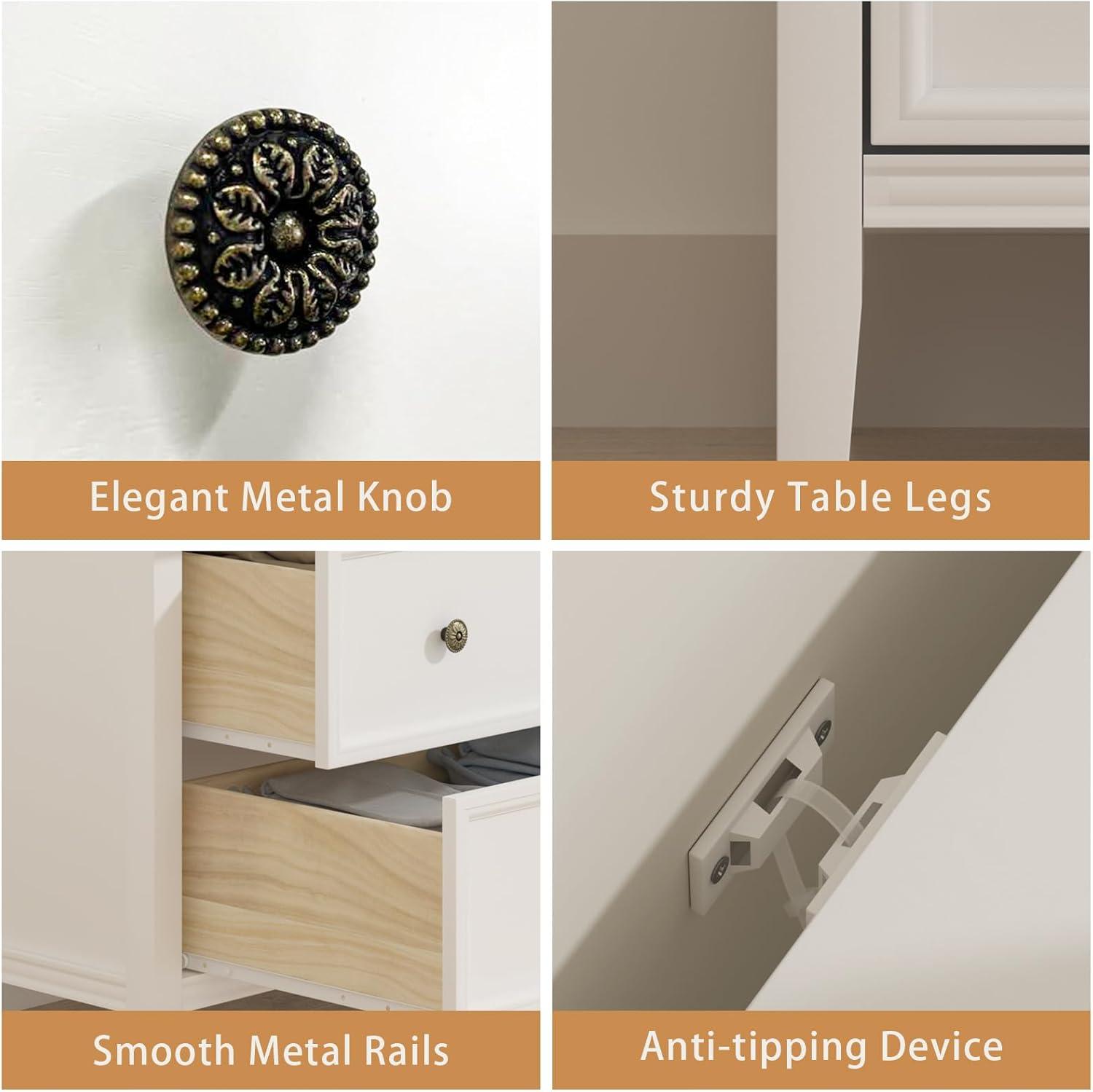 Decopom Modern 7 Drawers Dresser 7 Drawers Cabinet