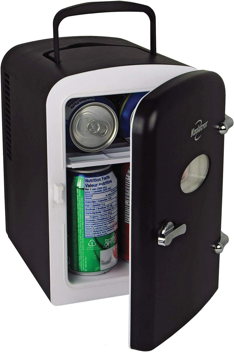 Koolatron 4L Retro Portable Mini Fridge 12V DC 110V AC 6 Can Cooler