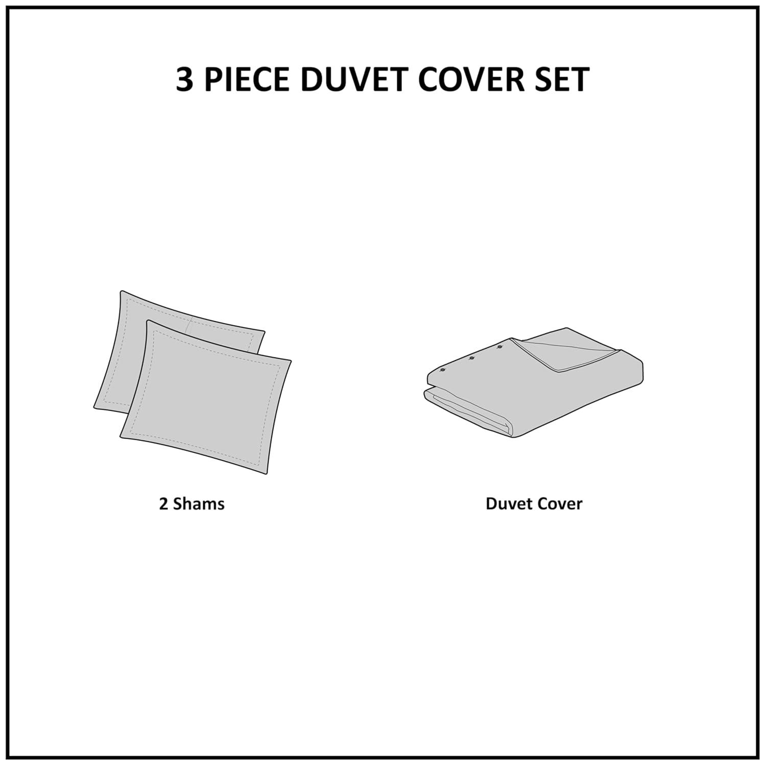 Violette 3 Piece Tufted Cotton Chenille Duvet Cover Set