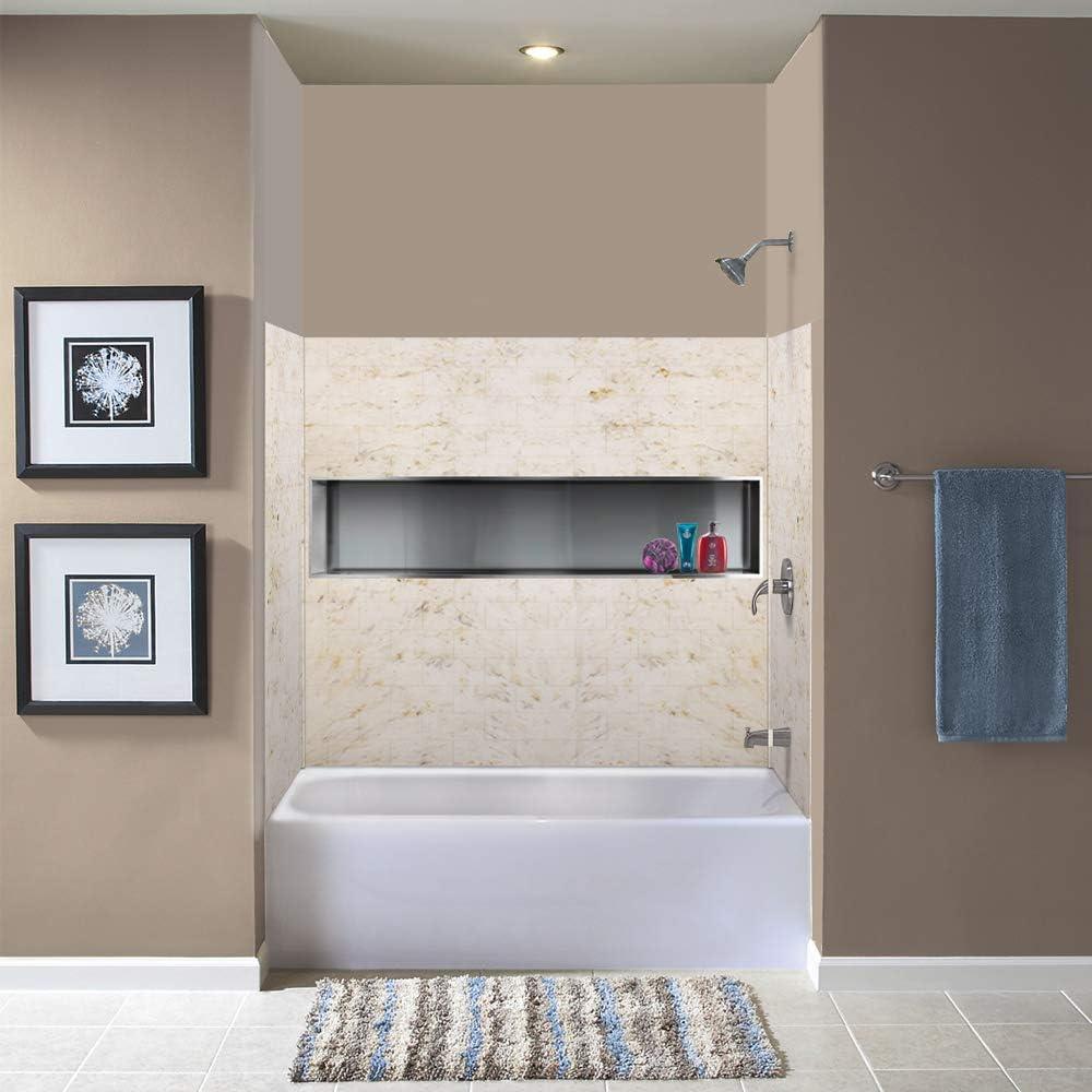 SaraMar 60'' Biscotti Marble Solid Surface Tub Wall Kit