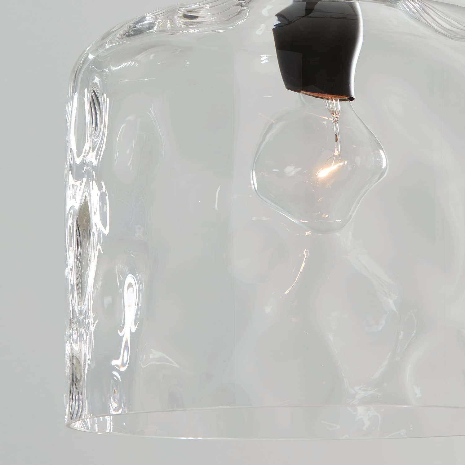 325717MB-HomePlace-One Light Pendant Matte Black Finish with Clear Water Glass