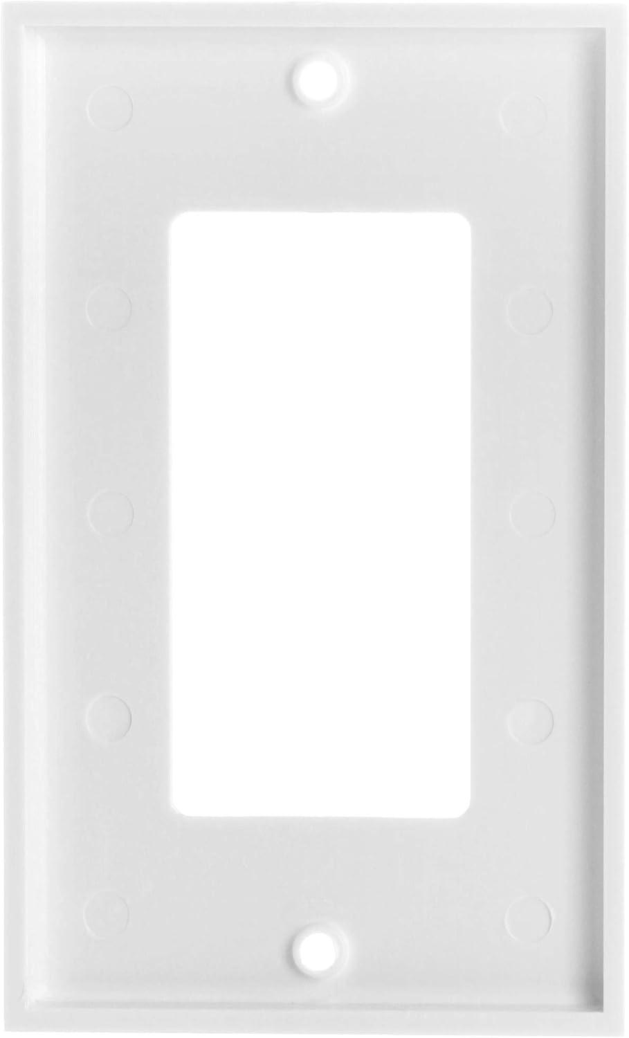 Cmple - [10 PACK] White Standard 1-Gang Blank Decora Wall Plate, Polycarbonate Thermoplastic Panel GFCI Electrical Wall Plate Single-Gang Cover