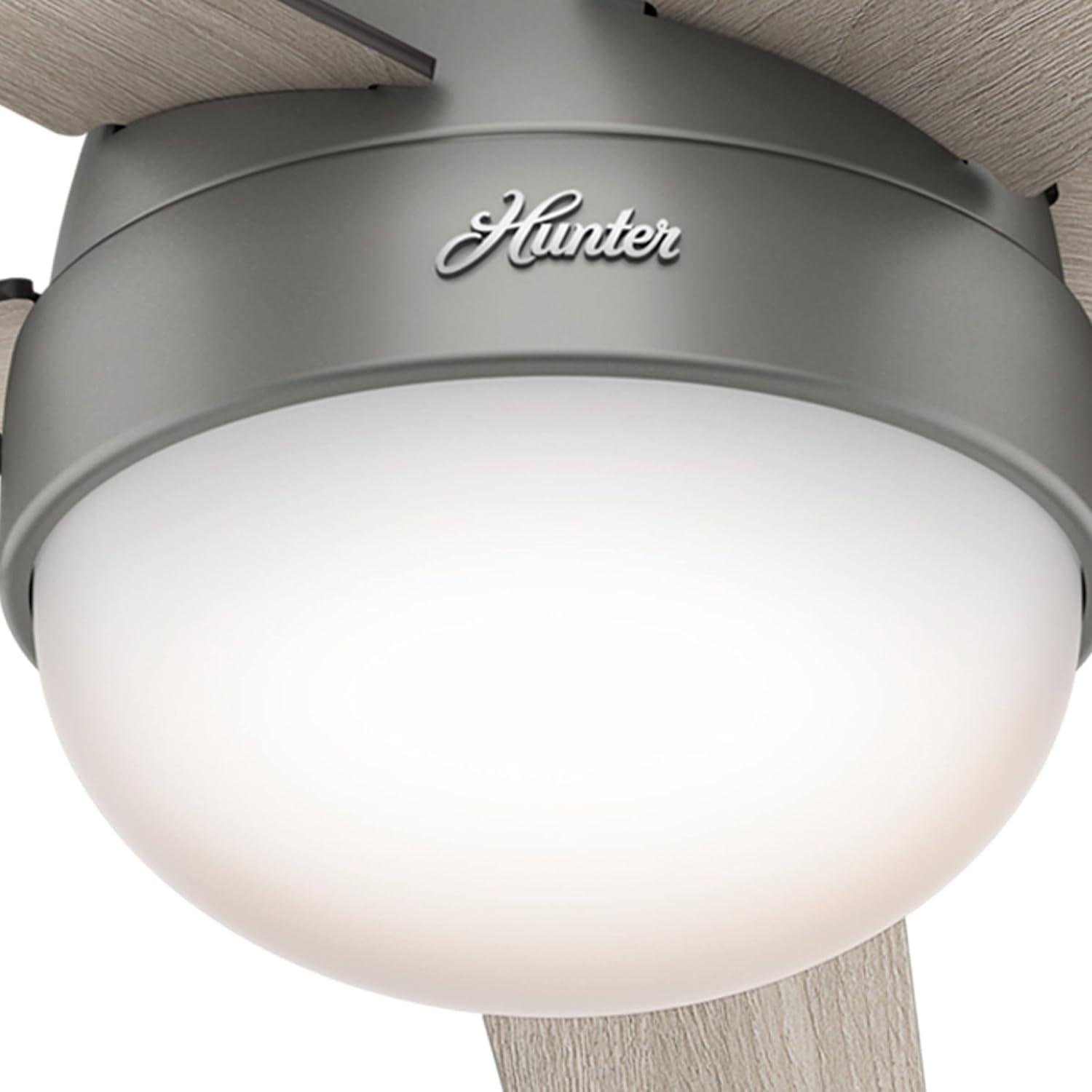 Hunter Fan 46" Anslee 5 - Blade LED Flush Mount Ceiling Fan with Pull Chain and Light Kit Included