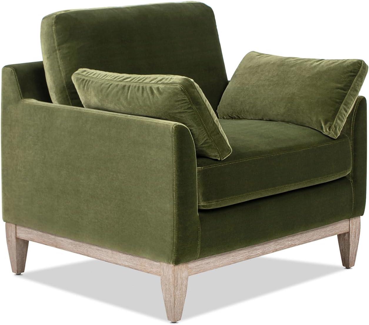 Jennifer Taylor Home Pasadena 36" Wide Modern Farmhouse Accent Arm Chair, Olive Green