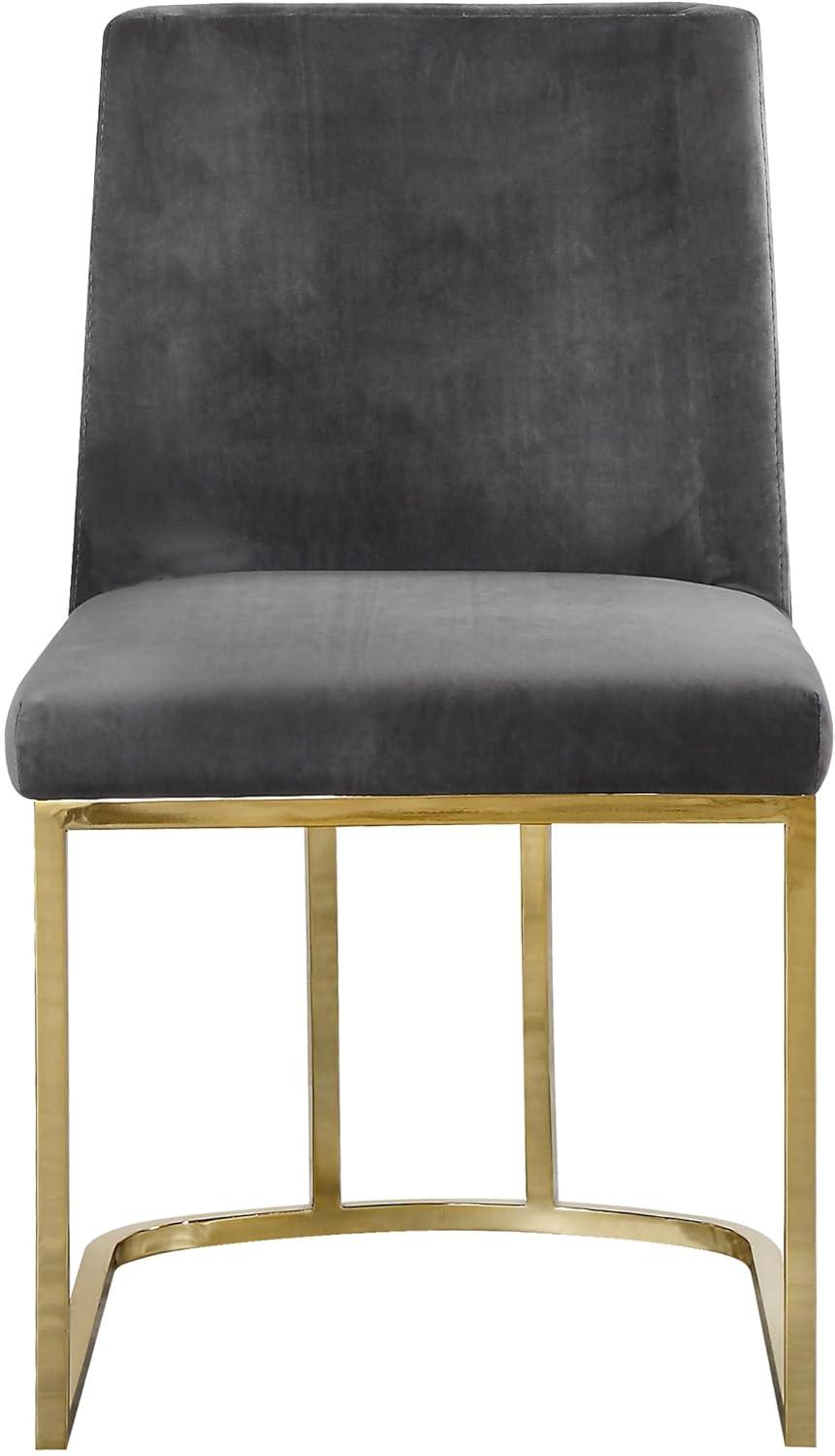 Meridian Furniture Heidi Gray Velvet Dining Chair (Set of 2)