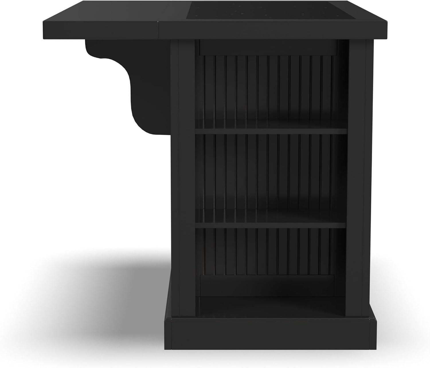 Homestyles Nantucket Wood Kitchen Island in Black