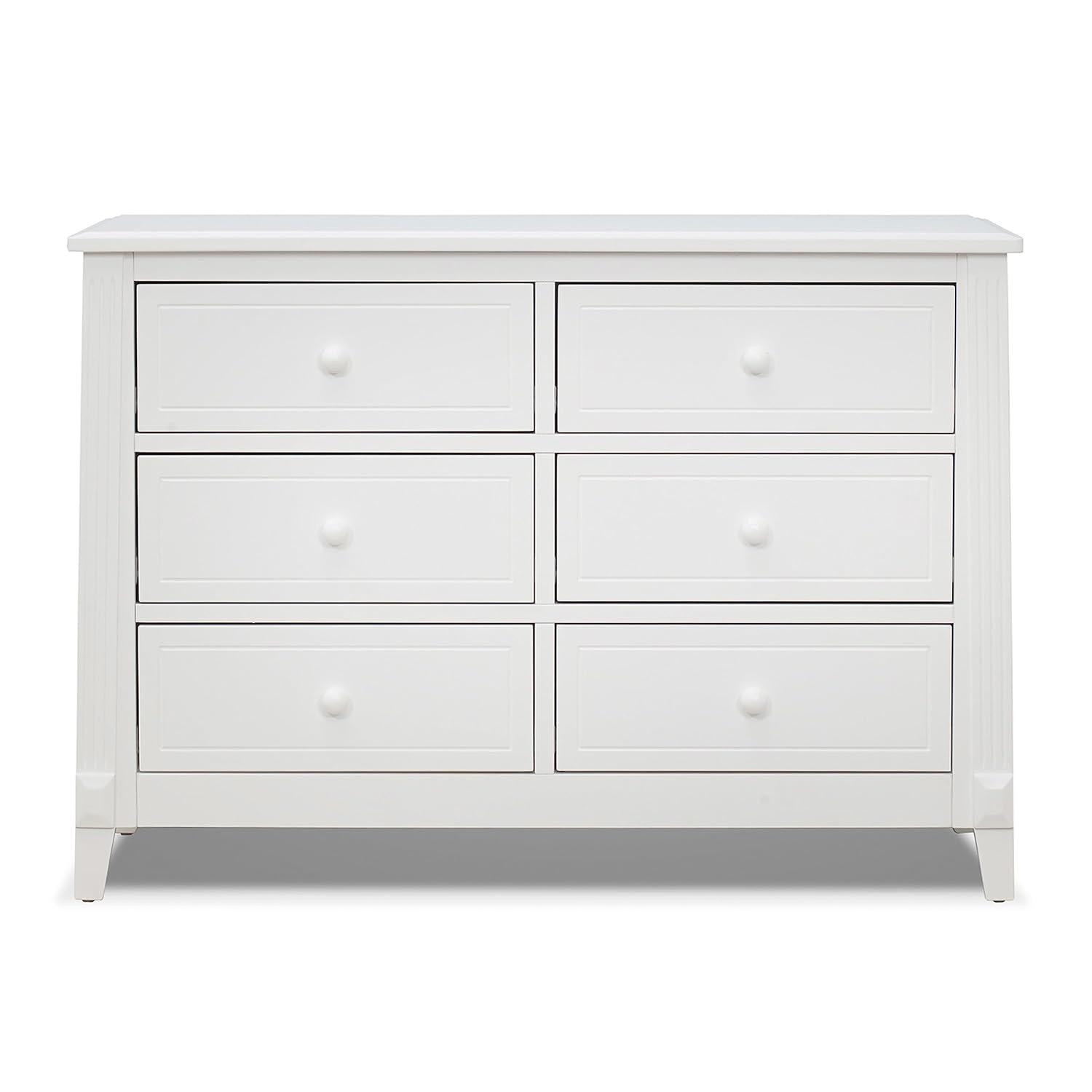 Berkley Classic White Double Dresser with Spacious Dovetail Drawers for Nursery