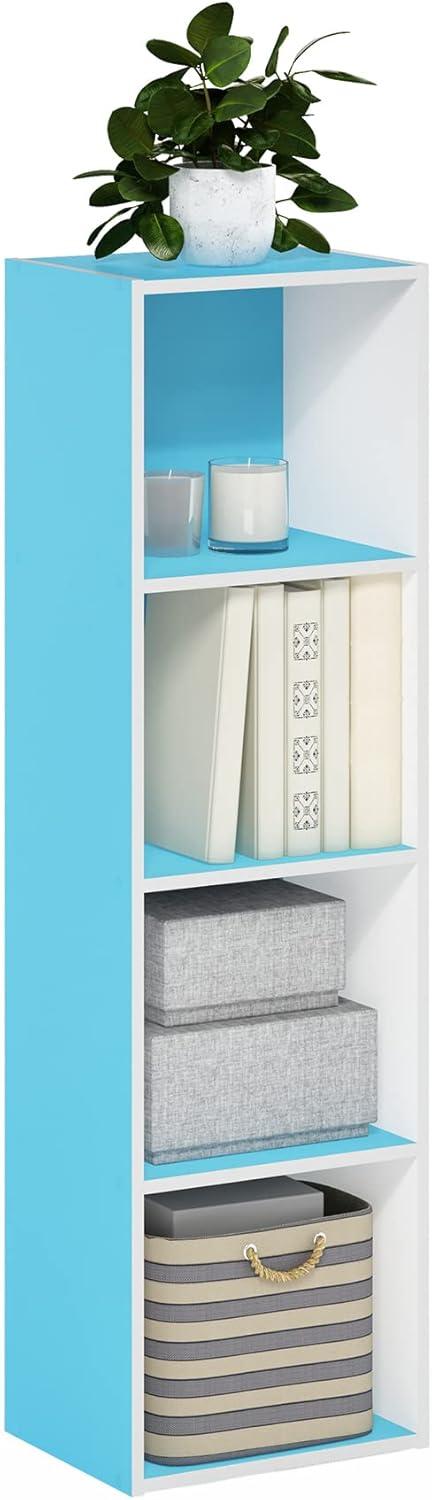 Furinno 4-Tier Reversible Bookshelf Open Storage Bookcase Display Shelf for Kids Room&Home Office