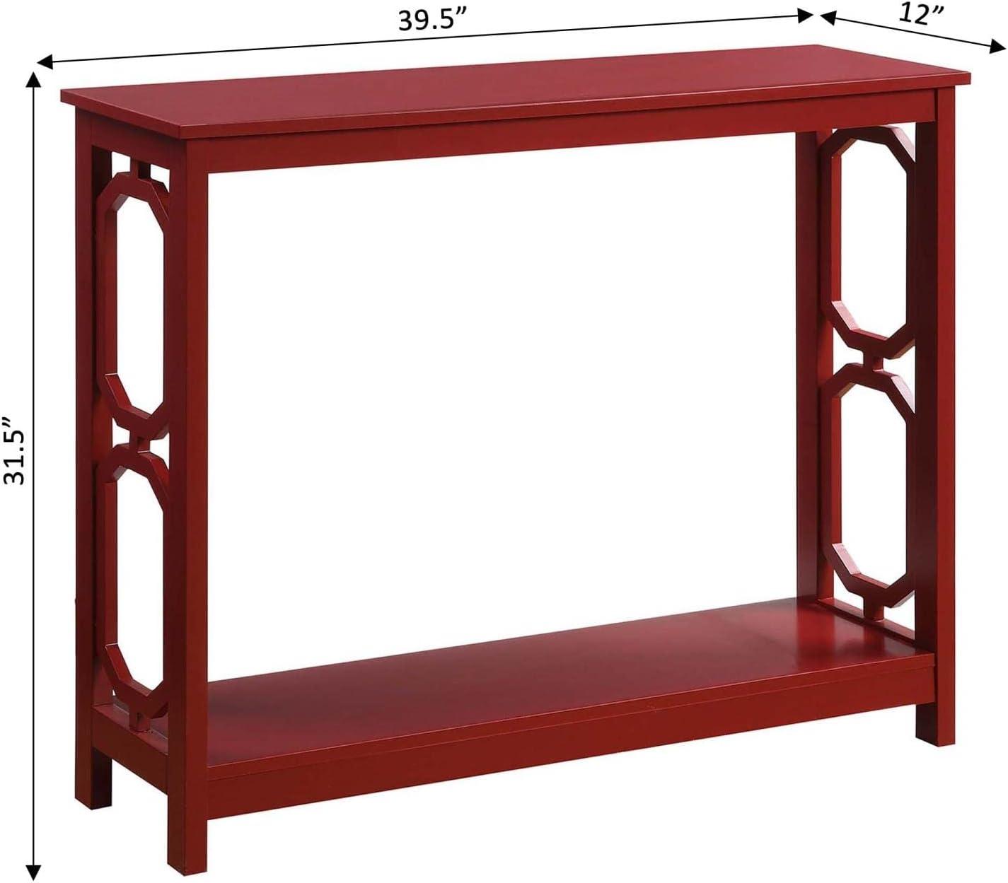 Convenience Concepts Omega Console Table in Cranberry Red Wood Finish