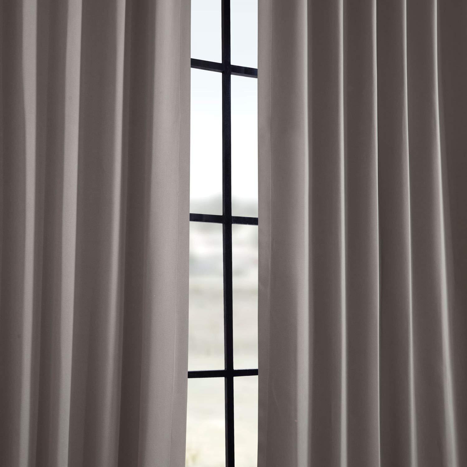 Cortina Blackout para Oscurecer la Habitación con Bolsillo para Poste Gris Neutro (1 Panel), Gris Neutro, 50 Ancho X 84 Largo