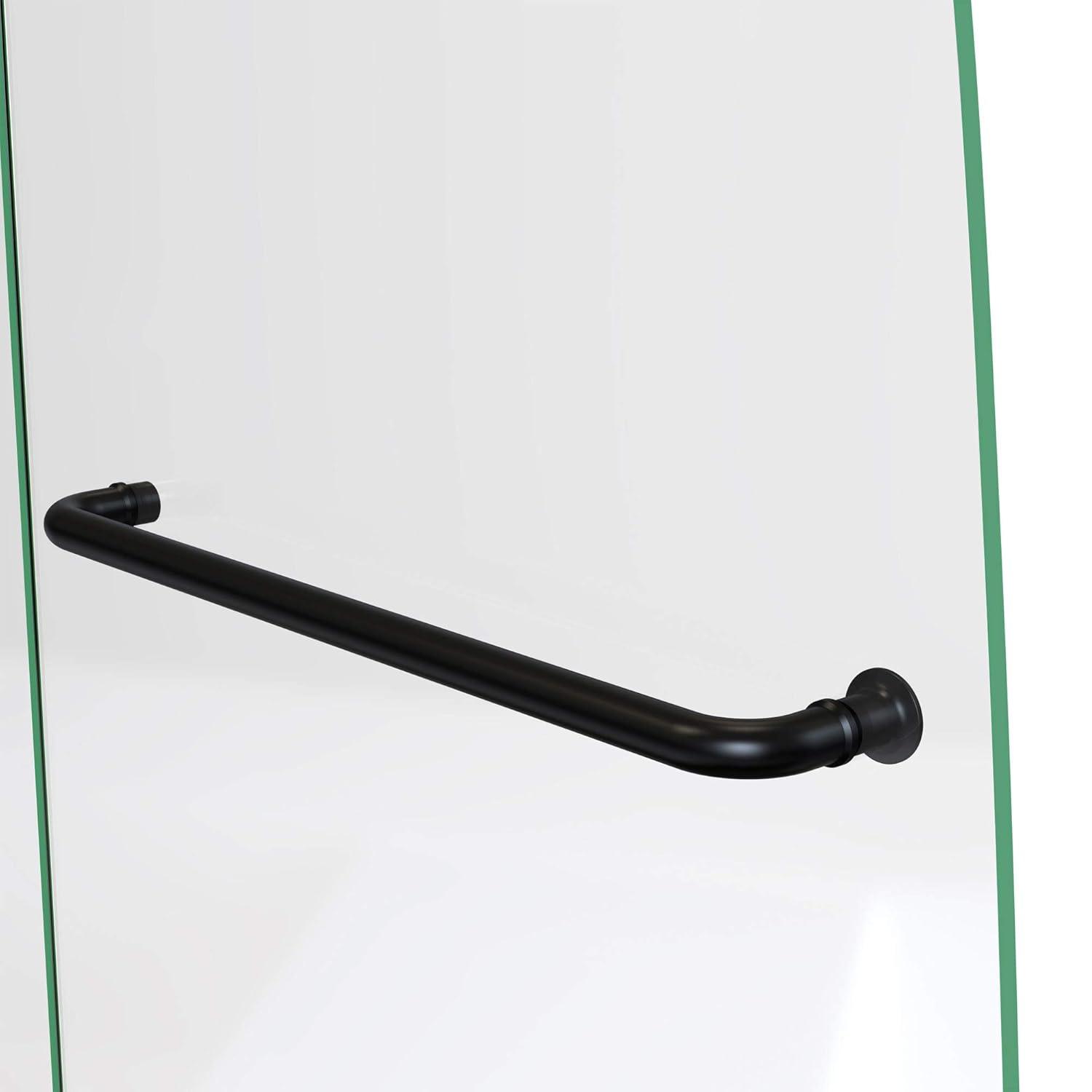 Aqua Ultra Frameless Matte Black Tub Door with Return Panel