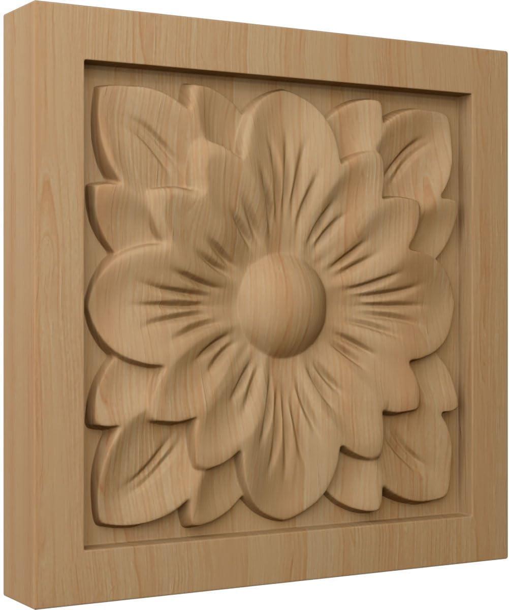 Flower 5.125'' H x 5.125'' W x 1'' D Wood Rosette Applique