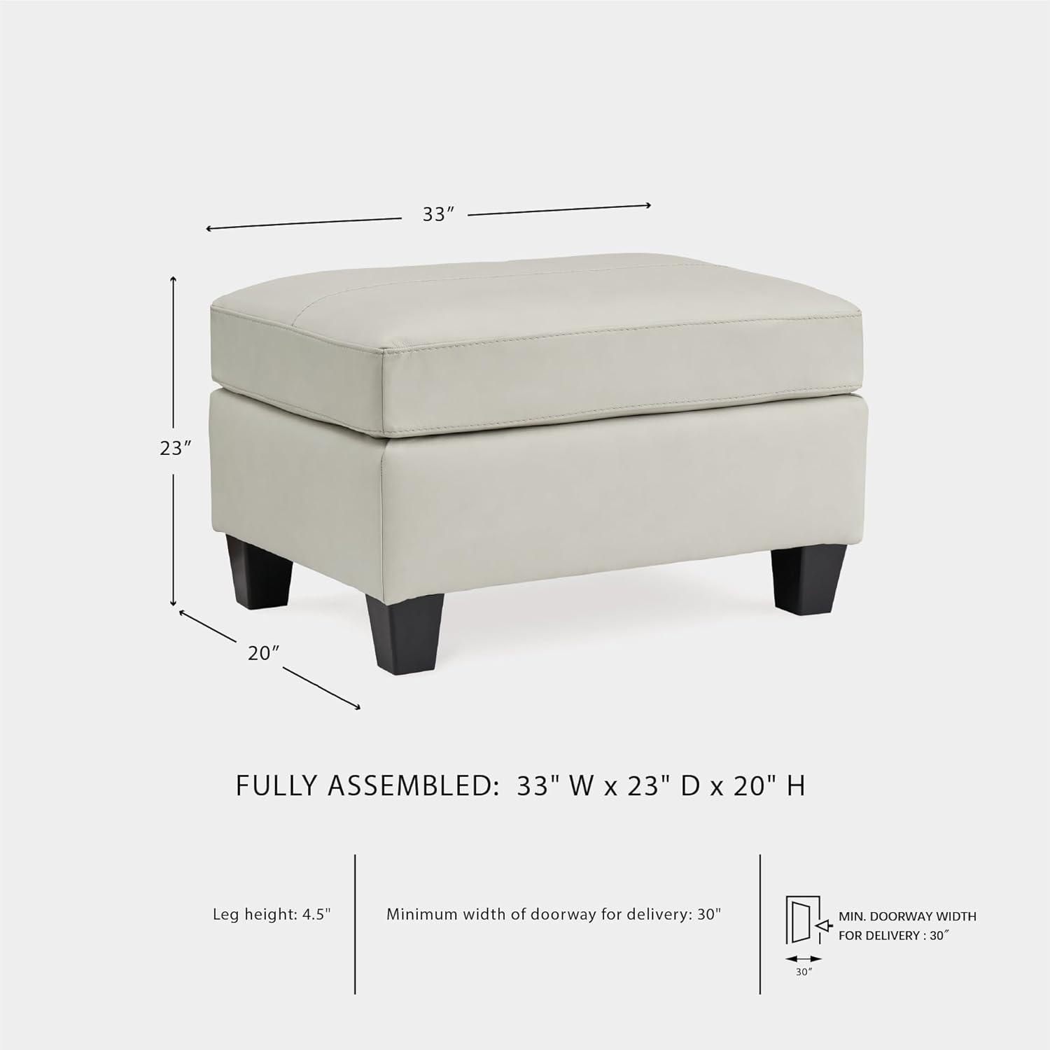Signature Design by Ashley Contemporary Genoa Ottoman Leather Coconut