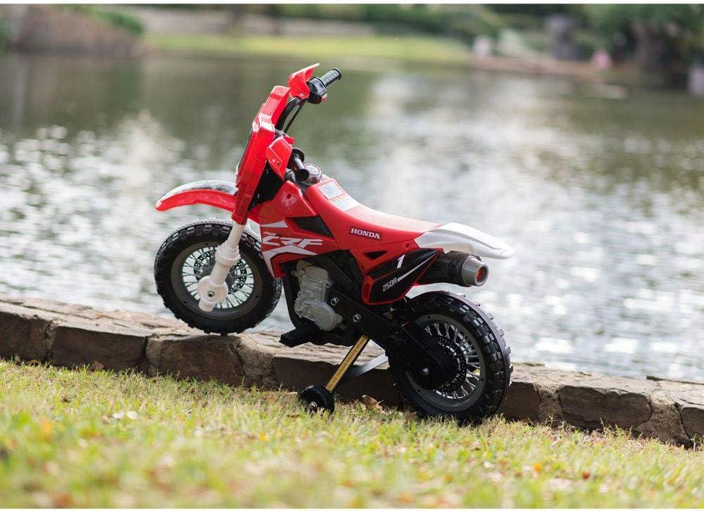 Homestock Beachy Beauty 6V Honda Dirt Bike For Kids, Red - 14" X 21" X 32", Max Speed 3 Mph, Ages 2-5, 55 Lb Capacity