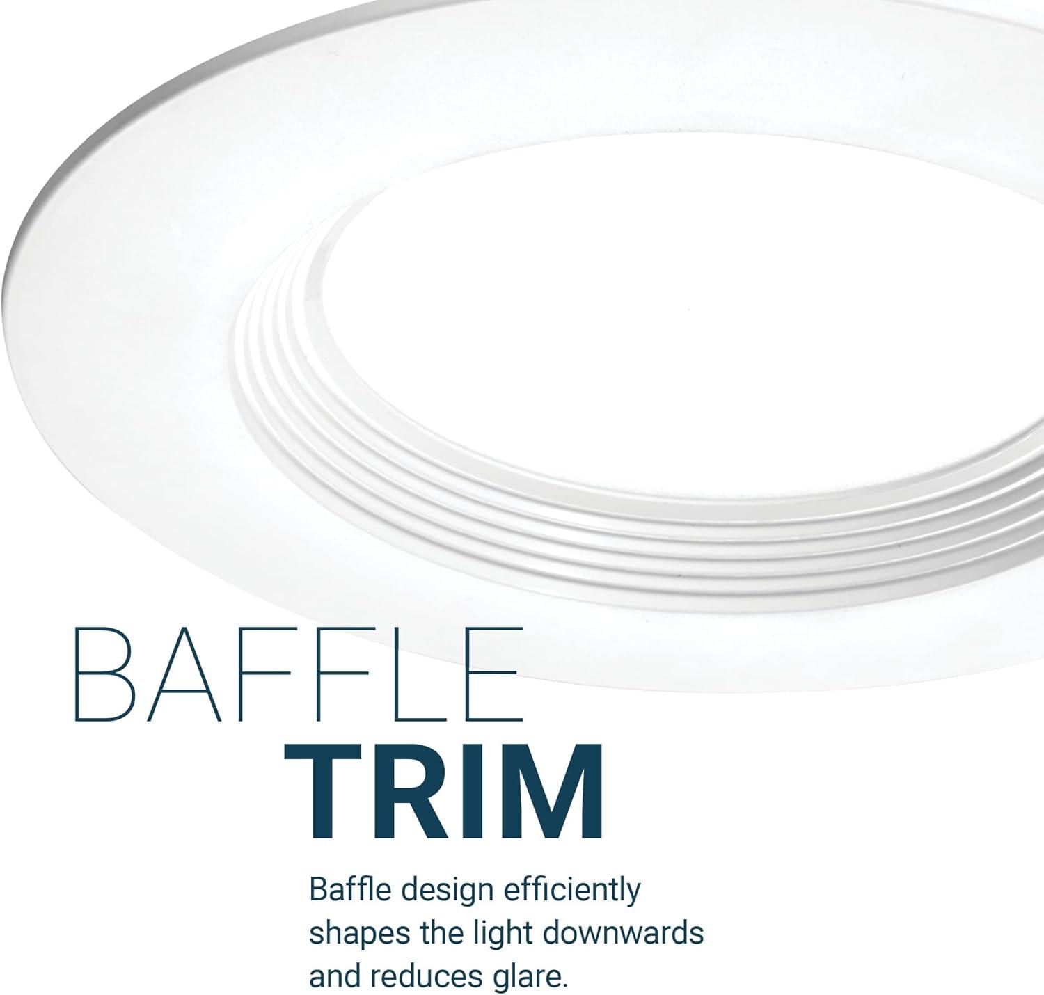 White 5/6 Inch LED Recessed Lighting with Baffle Trim