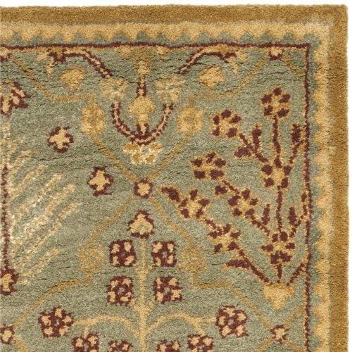 SAFAVIEH Antiquity Trafford Floral Geometric Wool Area Rug, Light Blue/Gold, 2' x 3'