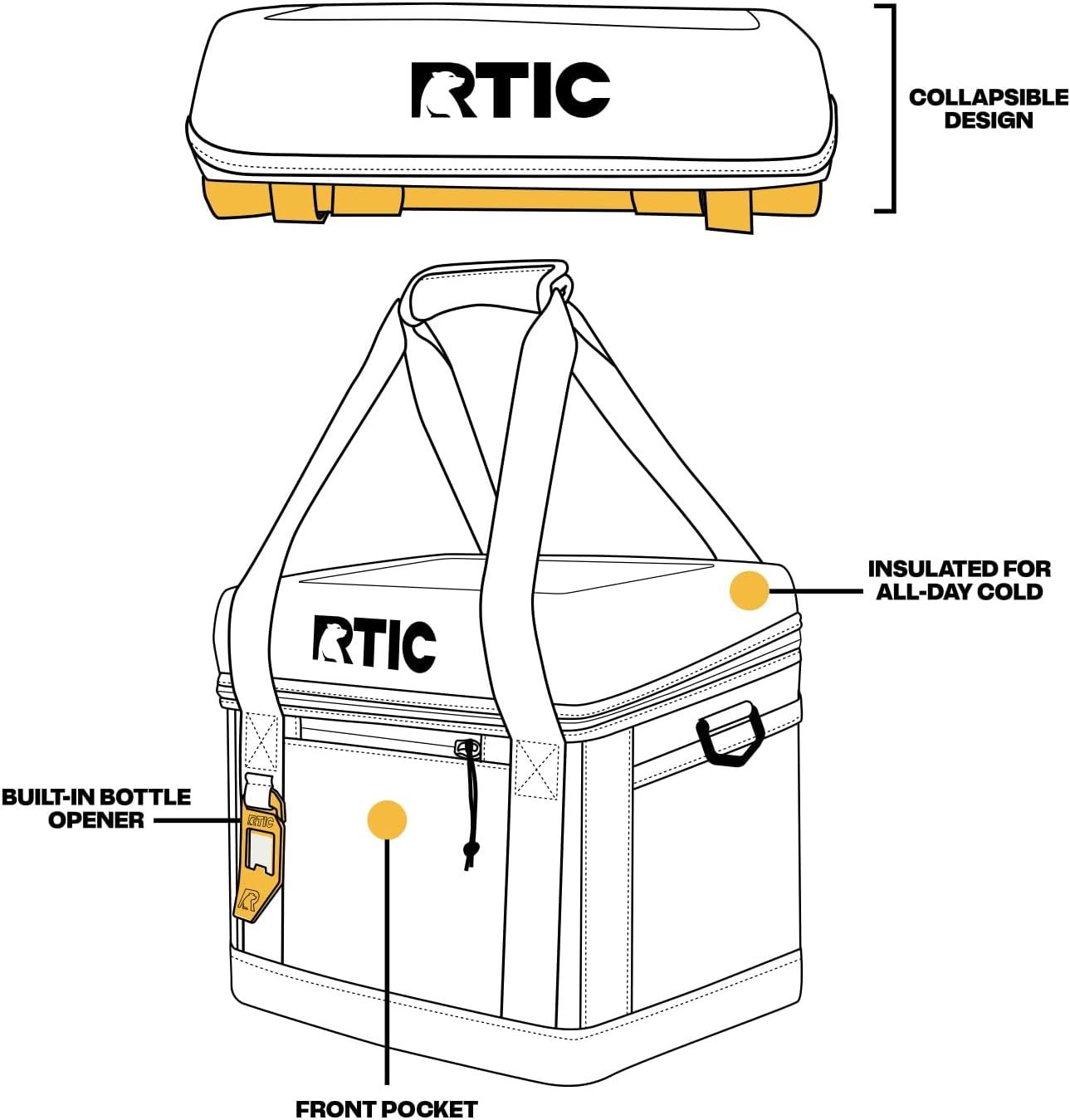 RTIC 28 Can Everyday Soft Cooler, 27 qt Collapsible with Bottle Opener, Fresh Mint