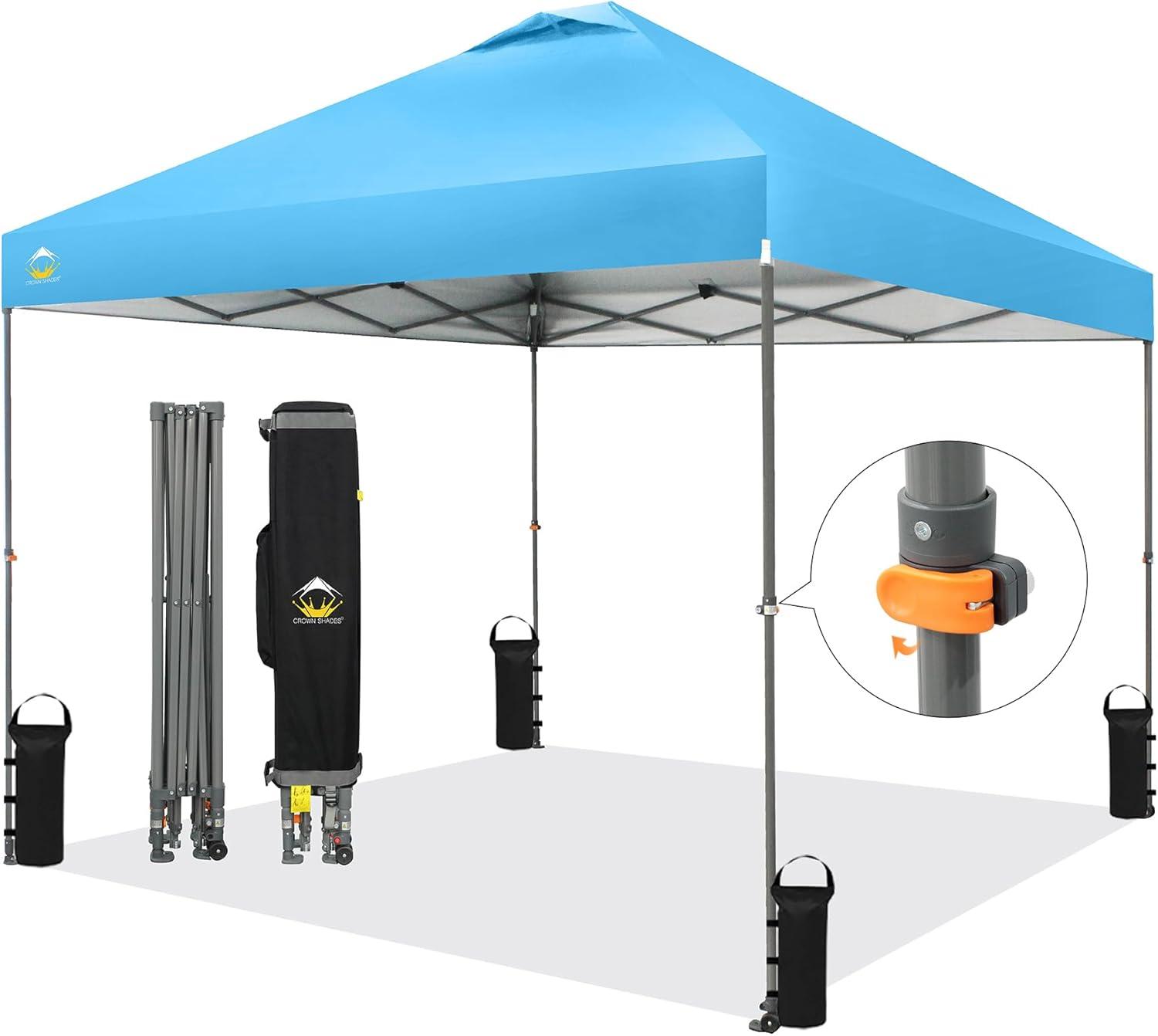 10x10 Pop Up Canopy RS100C- Beach Tent with One Push Setup - Outdoor Canopy Tent with STO-N-Go Cover Bag