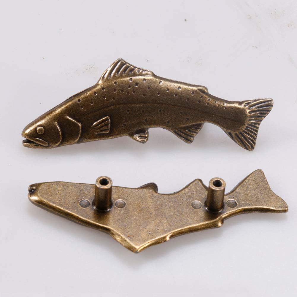 SCRTB 4Pcs Fish knobs for Door Cabinet Closet Drawer Cupboard Dresser Wardrobe Furniture Kitchen Handle for Home Office Kitchen Pull