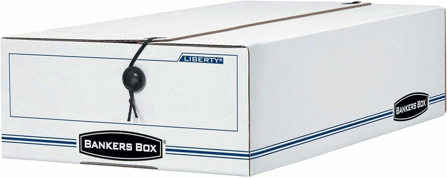 Bankers Box® Liberty Check/Deposit Slip Storage Box, 9 x 23 x 4, WE/BE, 12/Carton