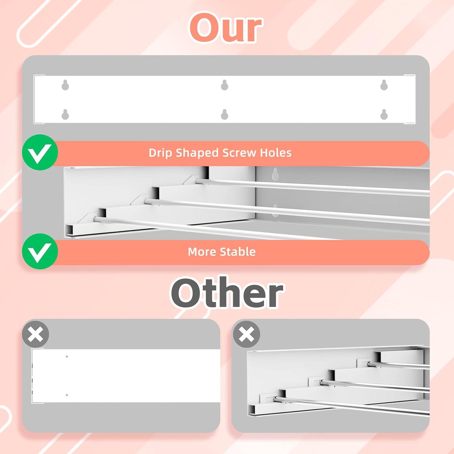 Rebrilliant Foldable Wall Mounted Drying Rack - 19.8 Inch, Space Saving Design