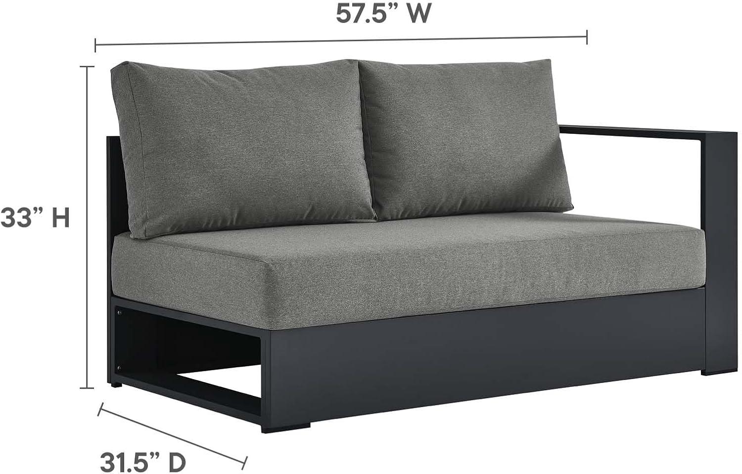 Gray Charcoal Aluminum Outdoor Sectional Sofa with Weather-Resistant Cushions