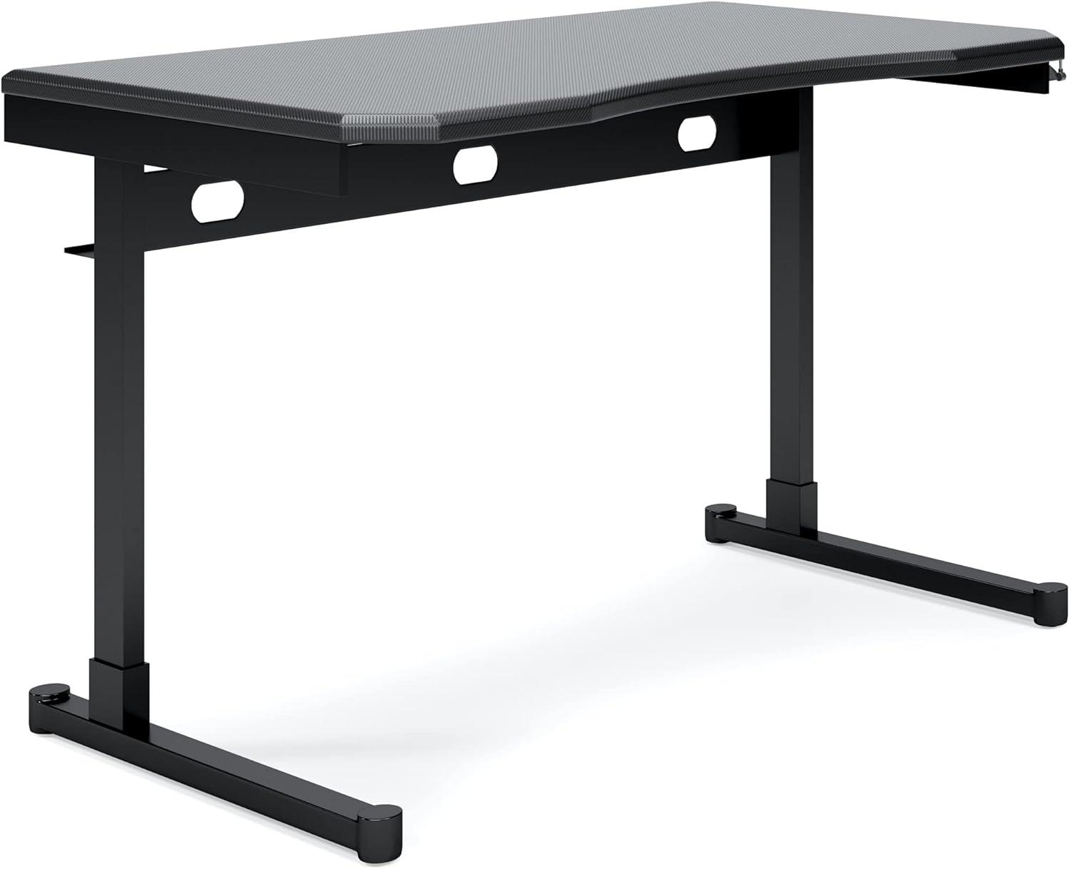 Black and Red Adjustable Height Desk with USB Port