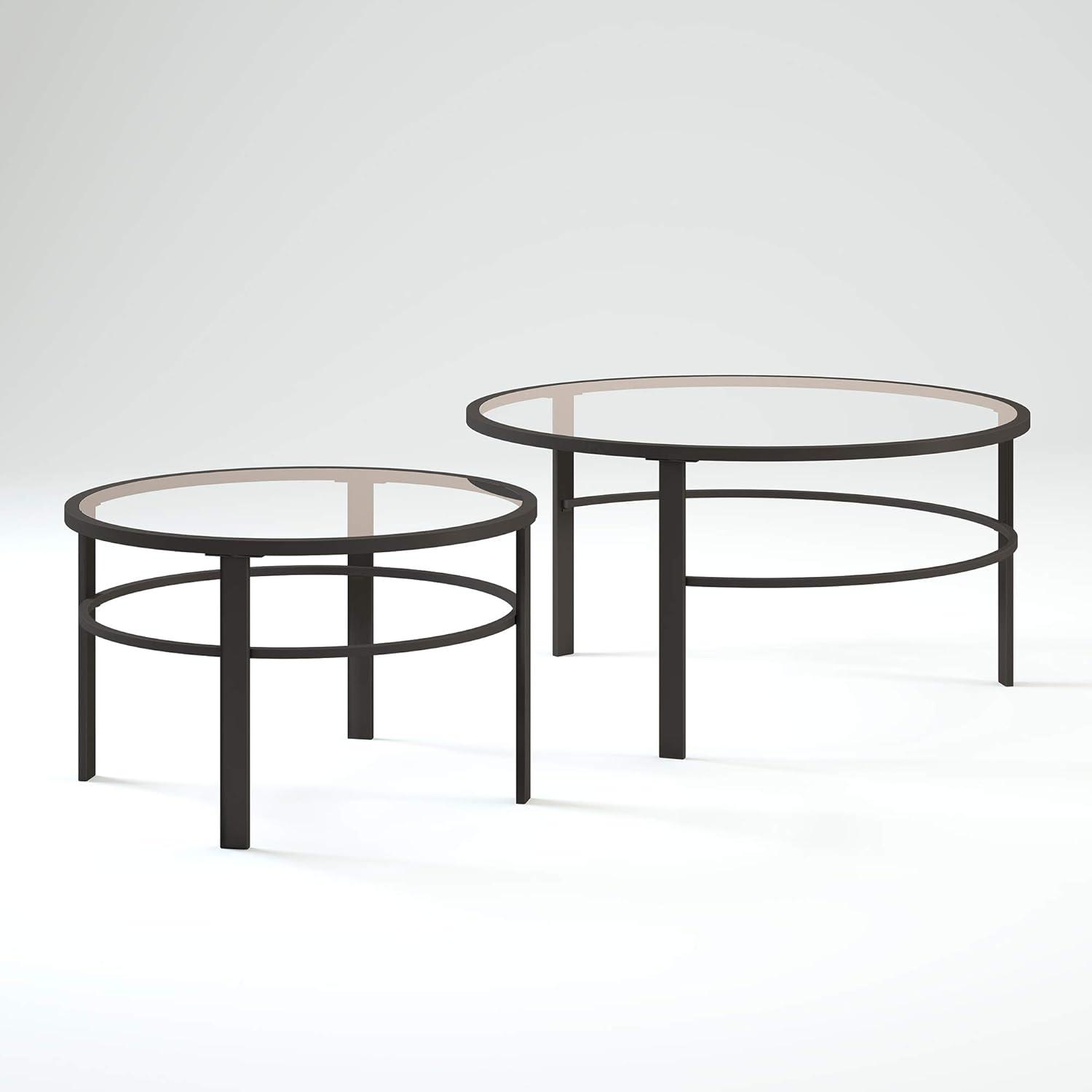 Evelyn&Zoe Gaia Round Nested Coffee Table, Blackened Bronze