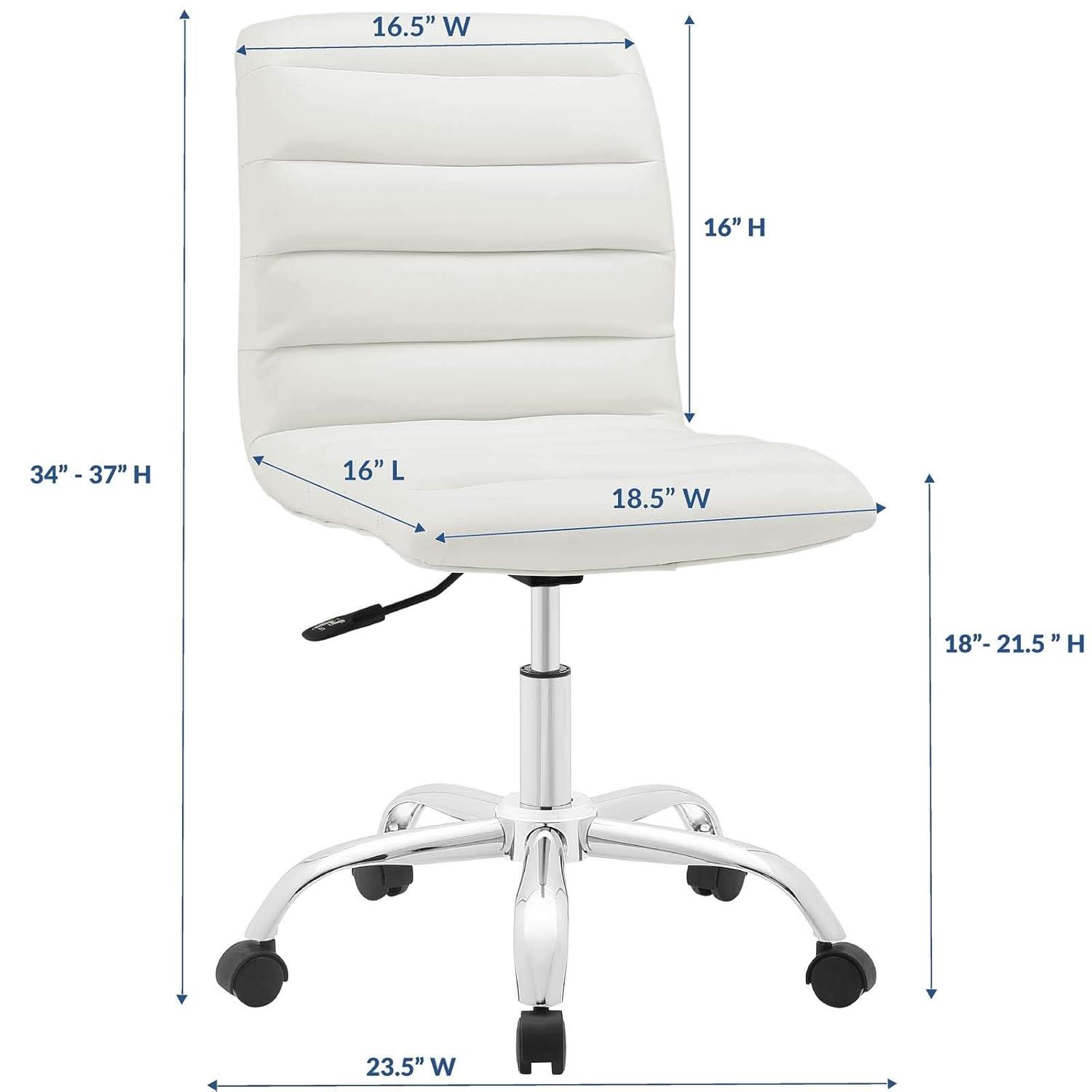 Modway Modway Ripple Armless Mid Back Vinyl Office Chair