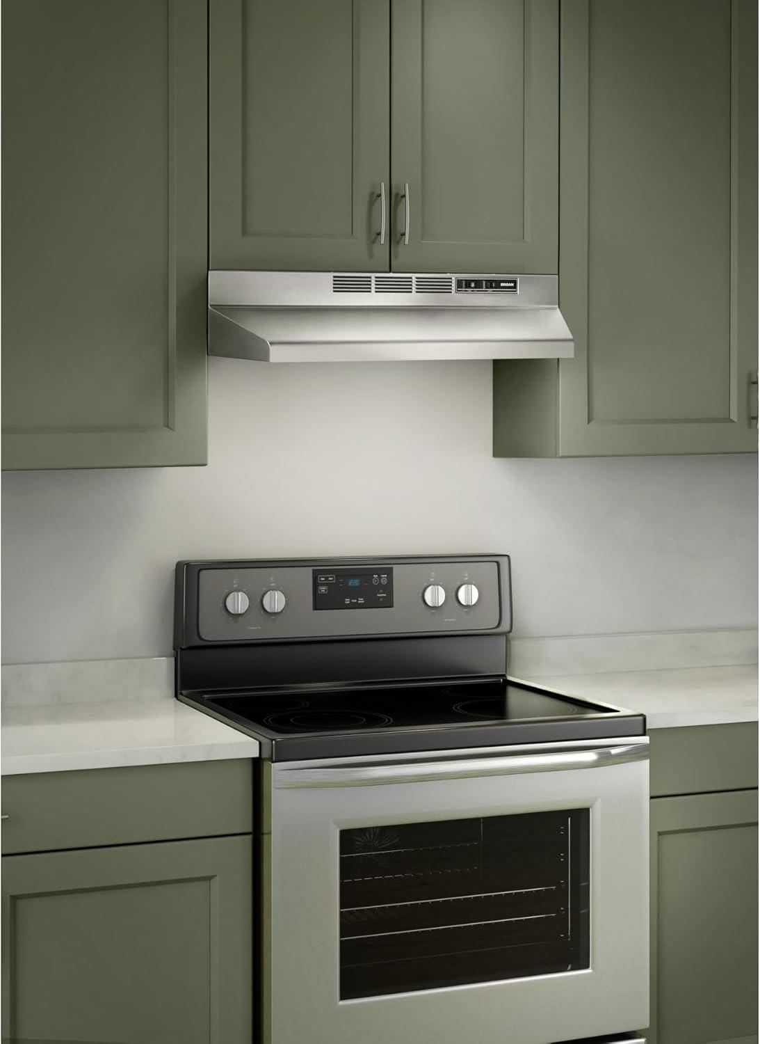 413004 Non-Ducted Ductless Range Hood with Lights Exhaust Fan for Under Cabinet, 30-Inch, Stainless Steel