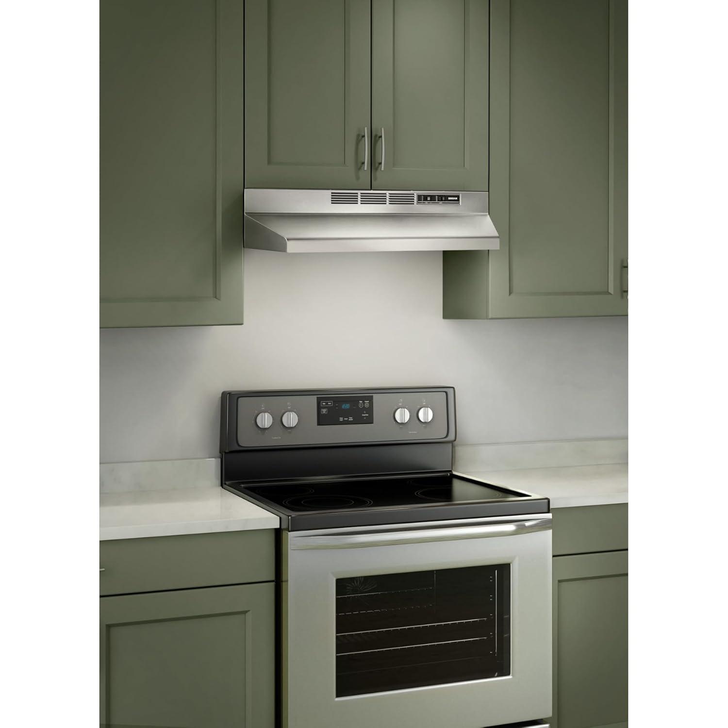 413004 Non-Ducted Ductless Range Hood with Lights Exhaust Fan for Under Cabinet, 30-Inch, Stainless Steel