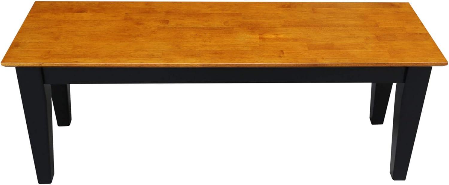 International Concepts Shaker Bench Black/Red : Hardwood Frame, Mid-Century Modern, Seats 3, 400lb Capacity