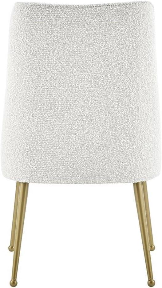 Cedric Fabric Dining Side Chair Gold Legs, (Set of 2) Beige