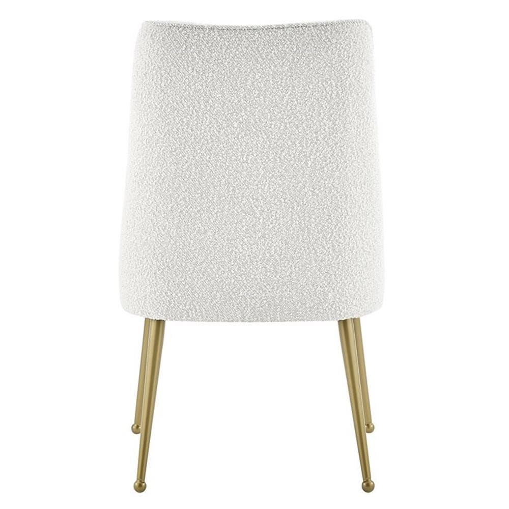 Cedric Fabric Dining Side Chair Gold Legs, (Set of 2) Beige