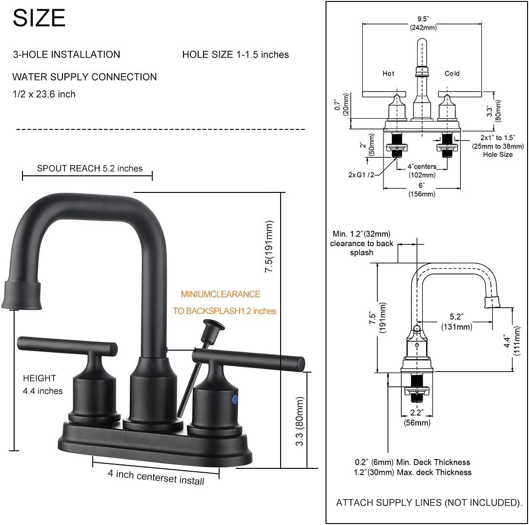 Centerset 2-handle Bathroom Faucet with Drain Assembly