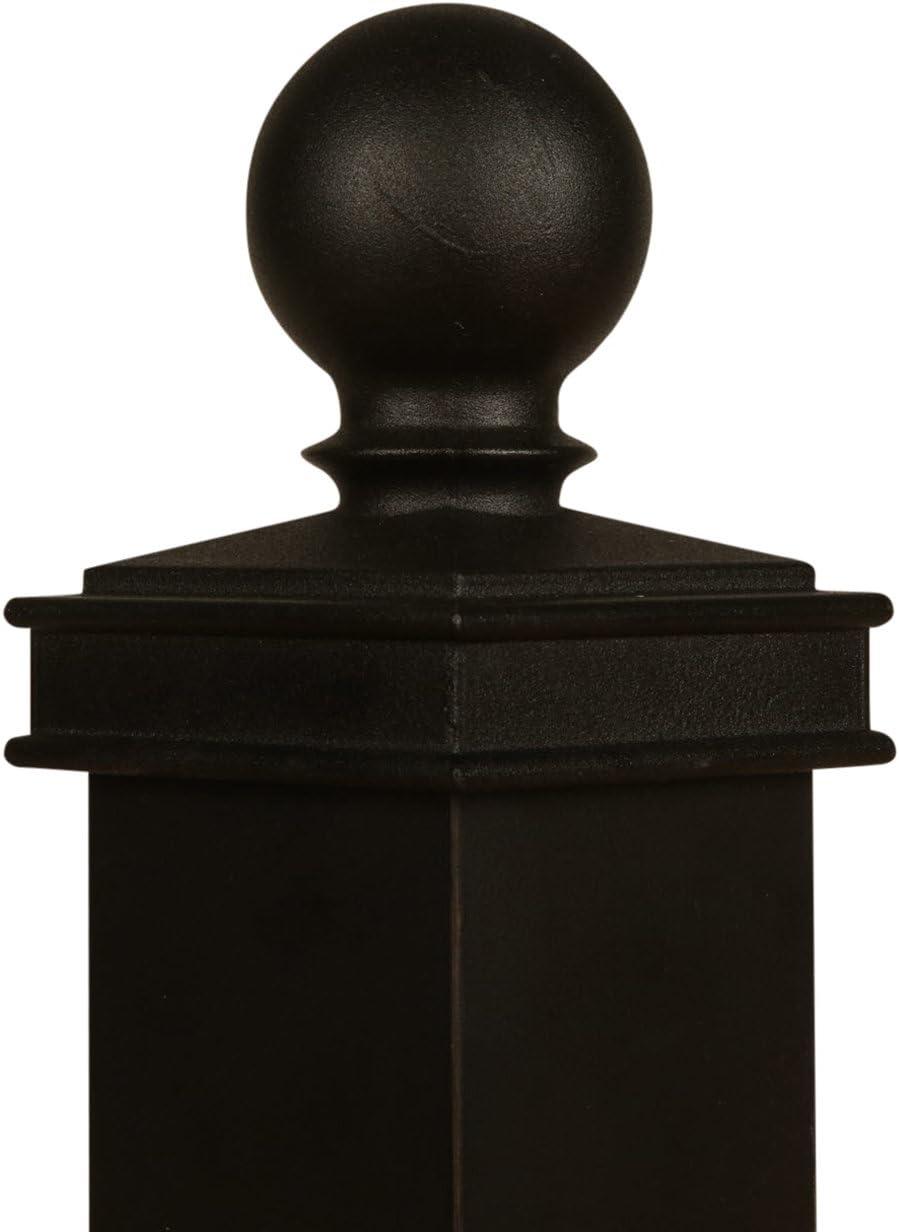 Black Aluminum 2.5" x 2.5" Ball Top Post Cap