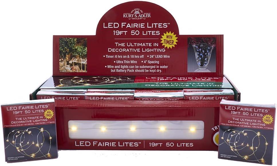 19ft Battery-Powered Warm White LED Fairy Lights