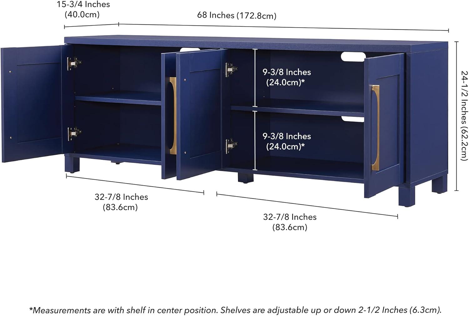 Evelyn&Zoe Chabot Rectangular TV Stand for TV's up to 75", Dark Blue