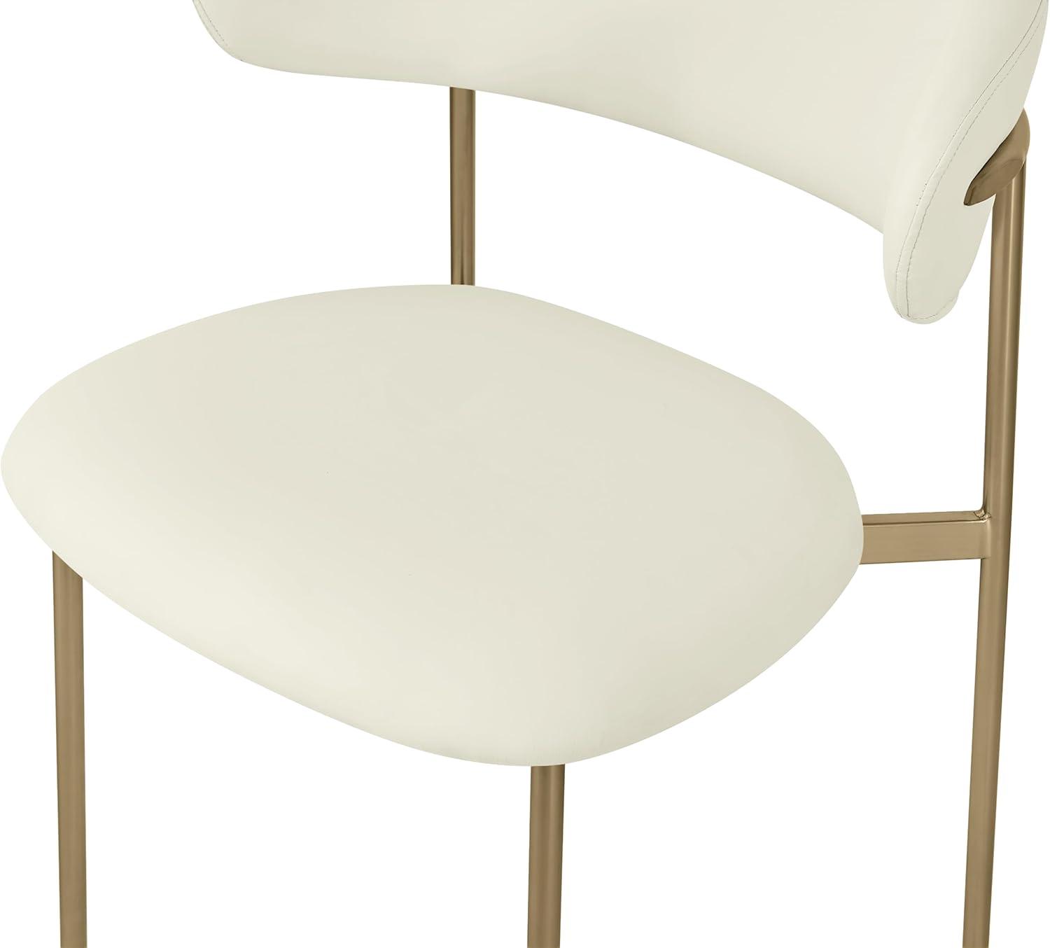 Meridian Furniture Lupita Cream Vegan Leather Dining Chair (Set of 2)