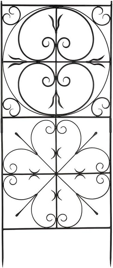 Elegant Graphite Metal Garden Trellis with Traditional European Design