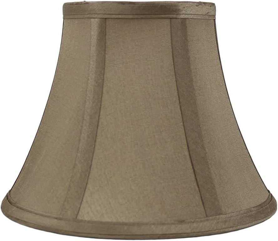 Urbanest Softback Bell Lampshade, Faux Silk, 5-inch by 9-inch by 7-inch, Golden Taupe, Spider-fitter