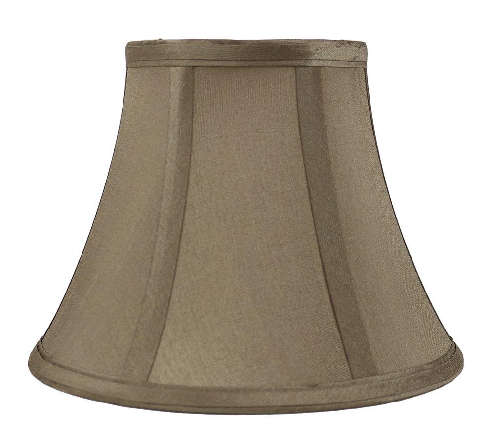 Urbanest Softback Bell Lampshade, Faux Silk, 5-inch by 9-inch by 7-inch, Golden Taupe, Spider-fitter