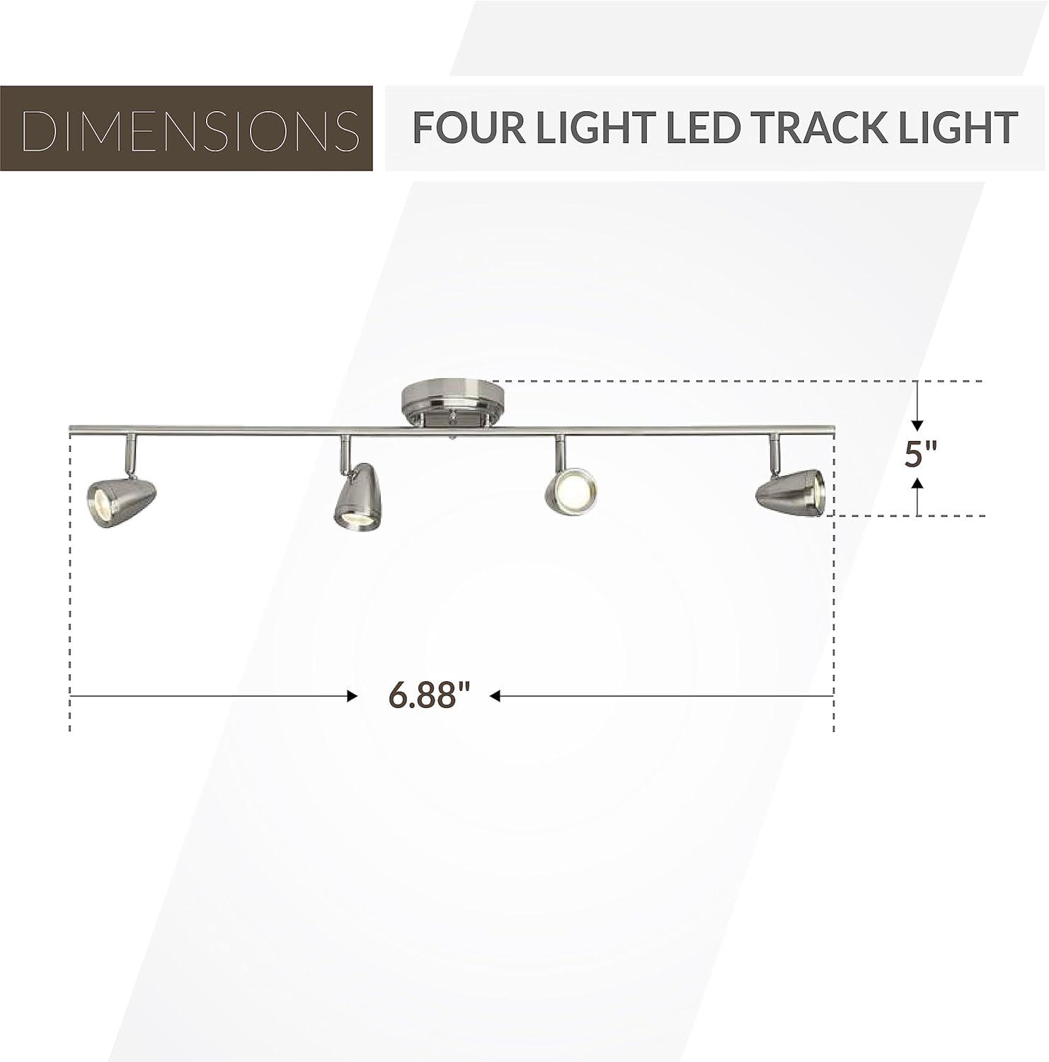 Brushed Nickel 4-Light LED Ceiling Track Fixture