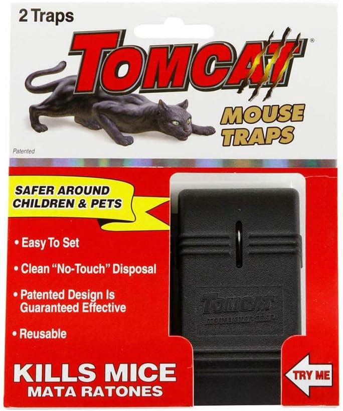 (2 pack) Tomcat Mouse Snap Traps, Contains 2 Traps, No-Touch Disposal, Easy to Set